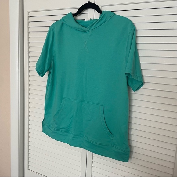 Tops - Short Sleeve Hoodie Sweatshirt